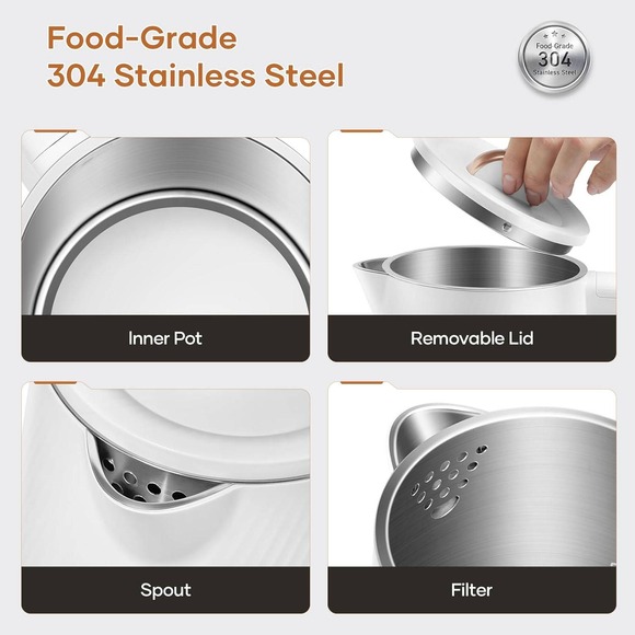 OLEGA Electric Kettle White ALG-XL68 1500W Electric Tea Kettle 1.8L Stainless St - Picture 3 of 12